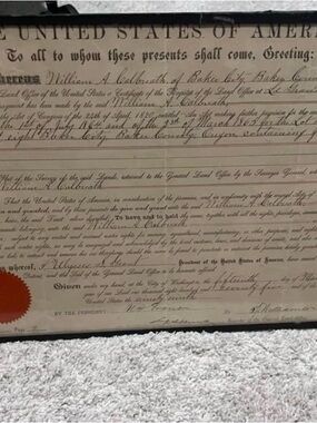 1875 Ulysses S Grant land grant document